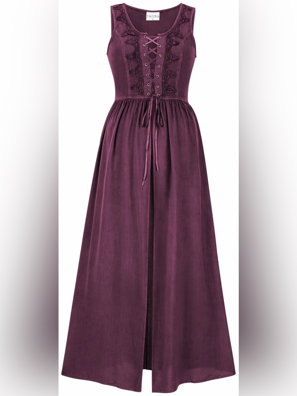 NWT HolyClothing Brigid Burgundy Wine Celtic Renaissance Overdress Pockets Small